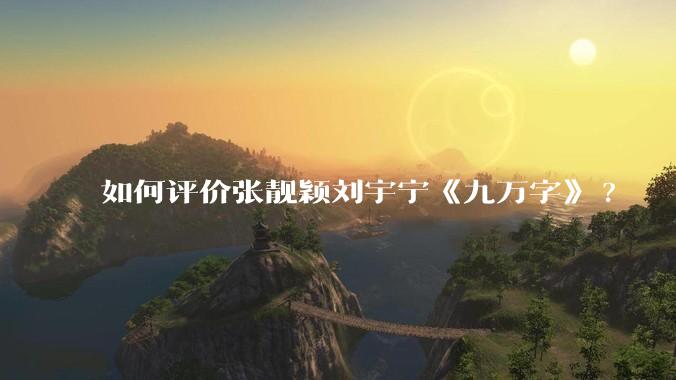 如何评价张靓颖刘宇宁《九万字》?