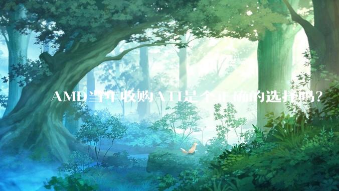AMD当年收购ATI是个正确的选择吗？