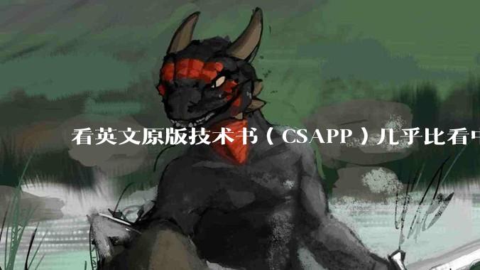 看英文原版技术书（CSAPP）几乎比看中文慢了四五倍（我大概估计了一下）， 值得吗？