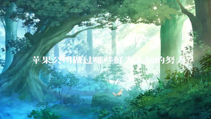 苹果公司做过哪些鲜为人知的努力？
